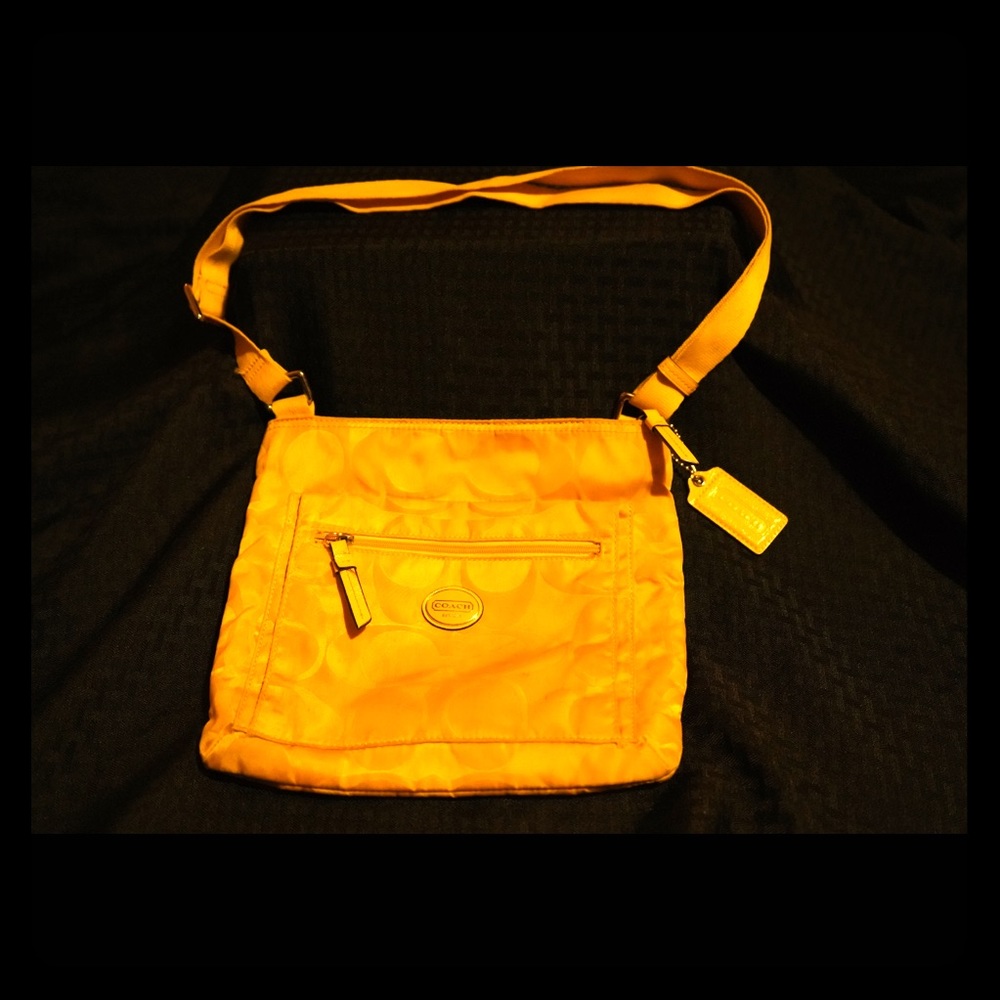 Coach yellow crossbody purse